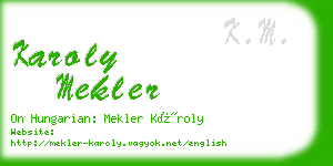 karoly mekler business card